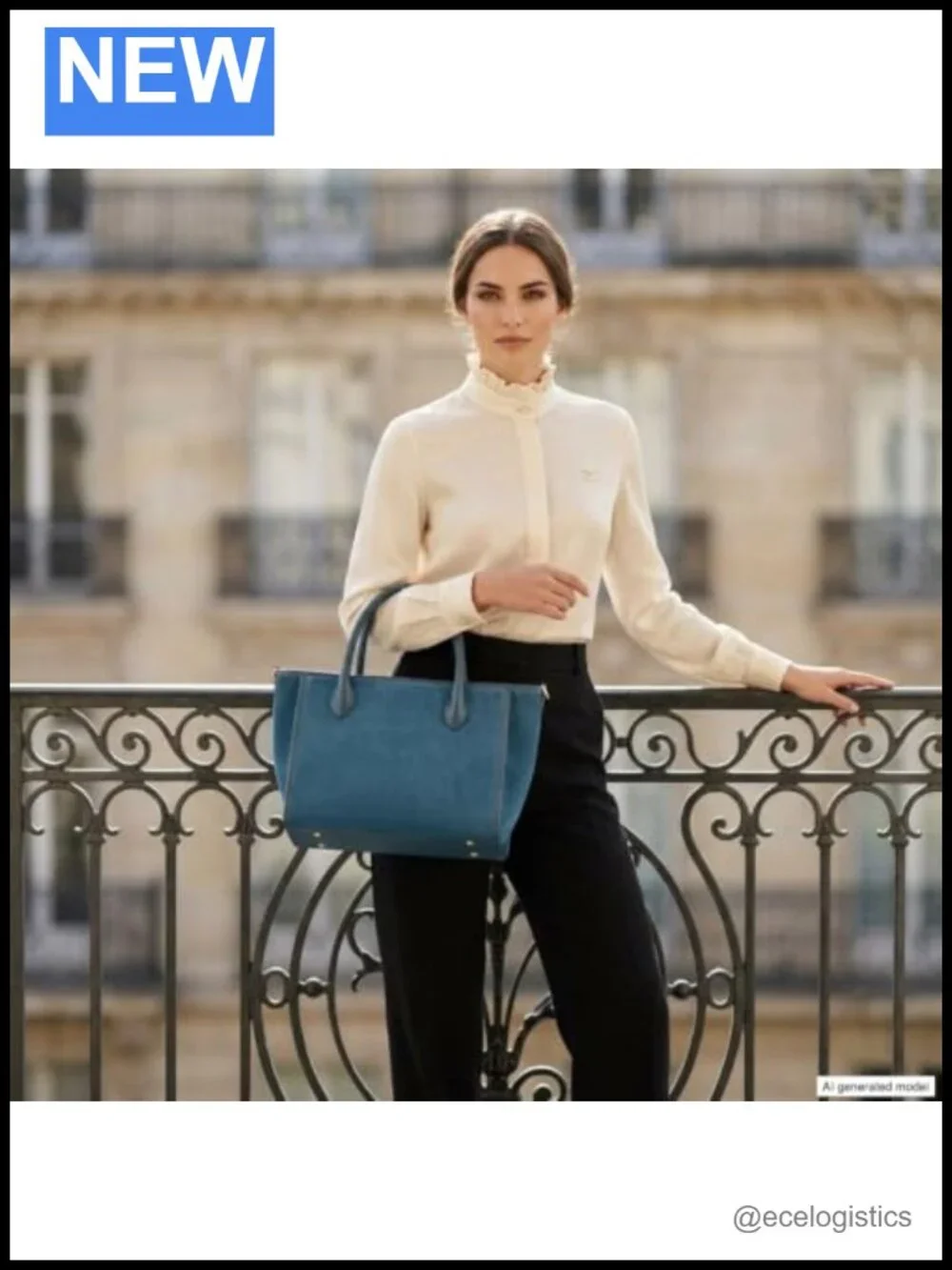 Genuine Suede Top-Handle Bag with Calf Leather Trim & Crossbody Strap